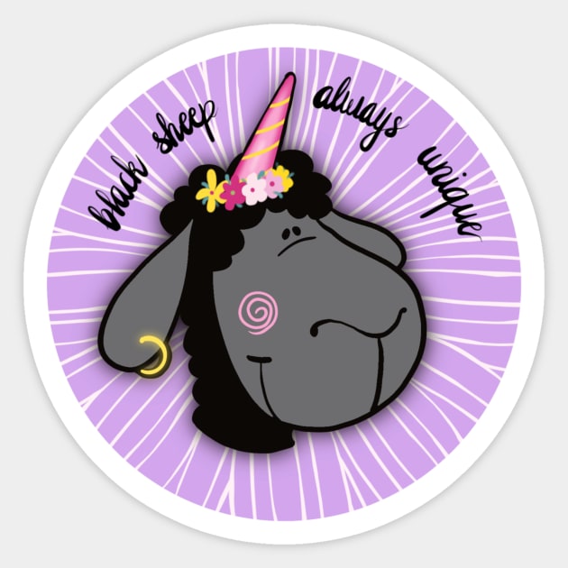 Black sheep always unique Sticker by nasia9toska